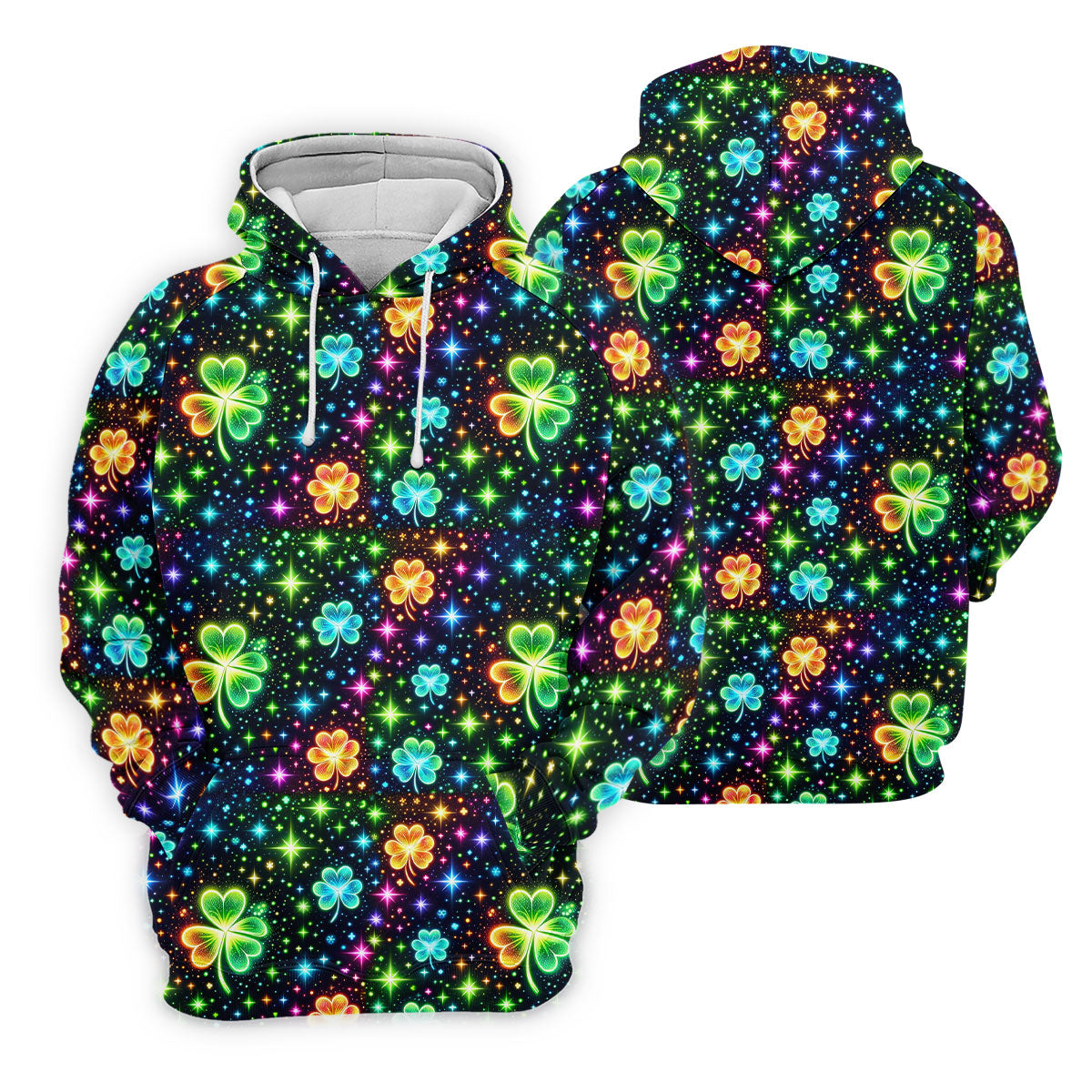 The Star And The Shamrock Rainbow Glitter St Patrick's Golf Shirt, Women's Golf Tops, Ladies Golf Polos