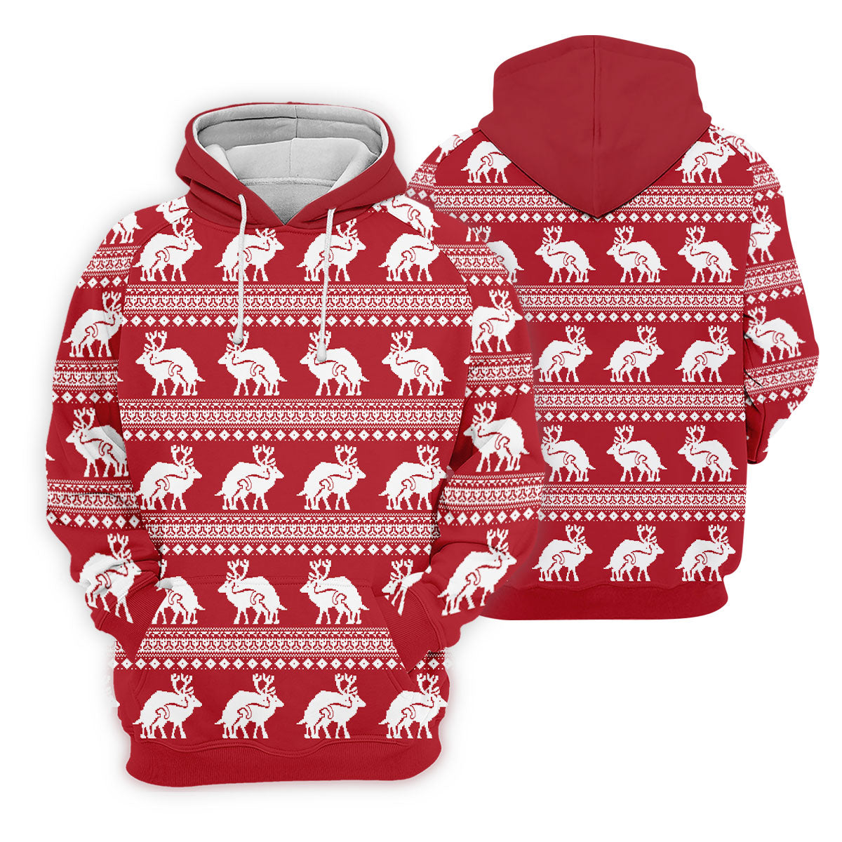 Reindeer Humping Seamless Pattern Golf Shirt, Christmas Golf Shirt, Golf Gifts For Women, Fun Golf Shirt