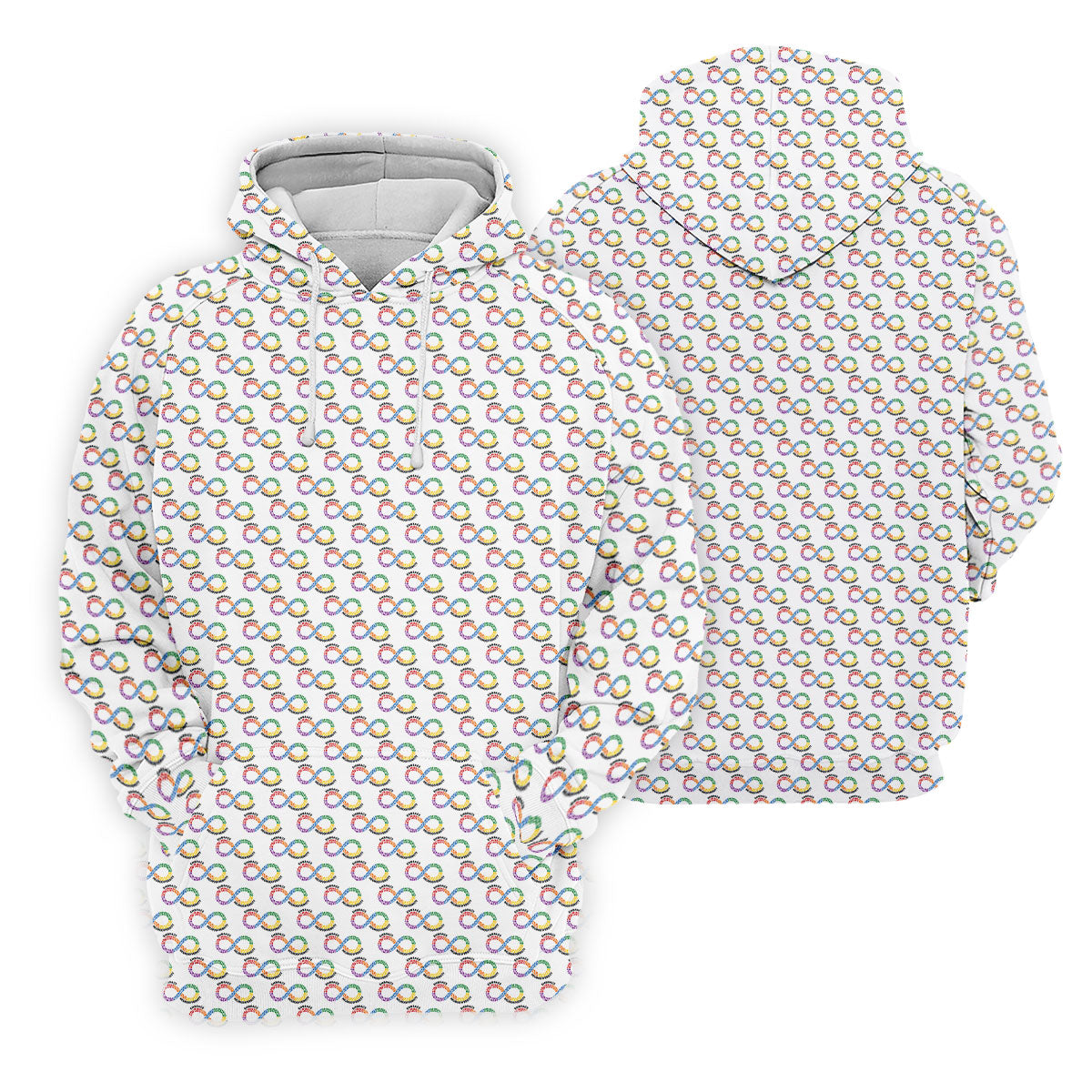 Embrace Neurodiversity Rainbow Infinity Symbol Autism Awareness White Golf Shirt, Women's Golf Tops