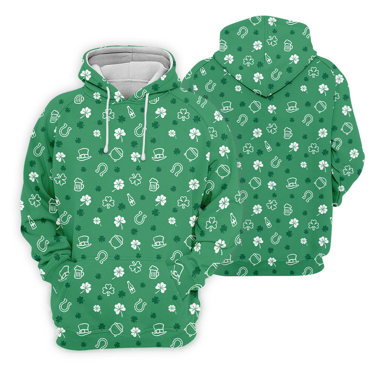 Leprechaun Hat Shamrock Beer Seamless Pattern St. Patrick’s Day Golf Shirt, Women's Golf Tops, Ladies Golf Polos