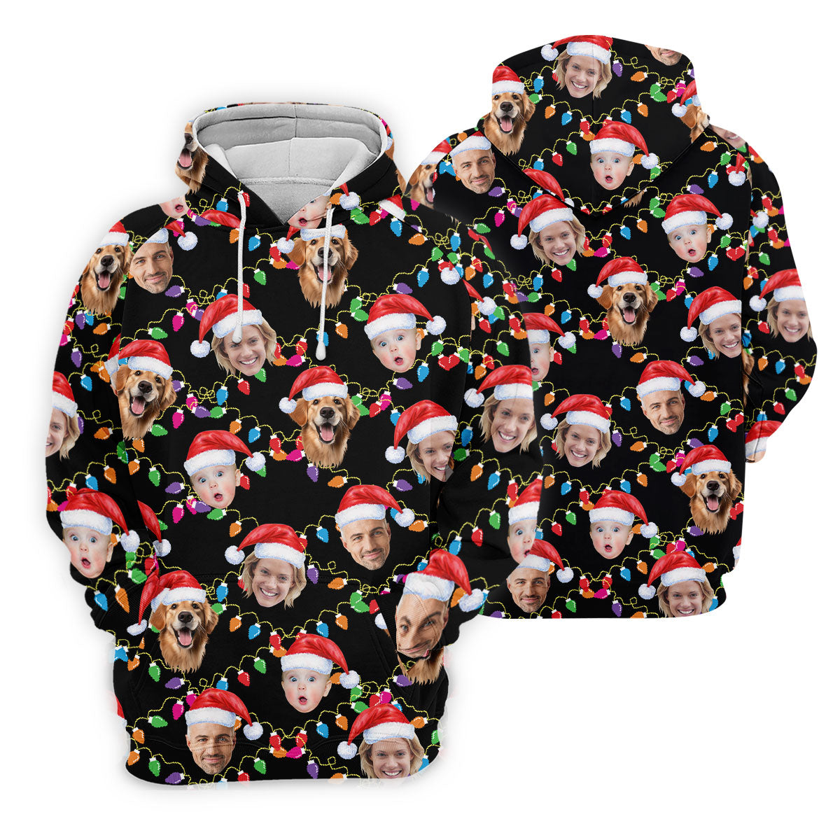 Custom Face Christmas Black Polo ShirtFunny Christmas Shirts For Family, Golf Gifts For Women