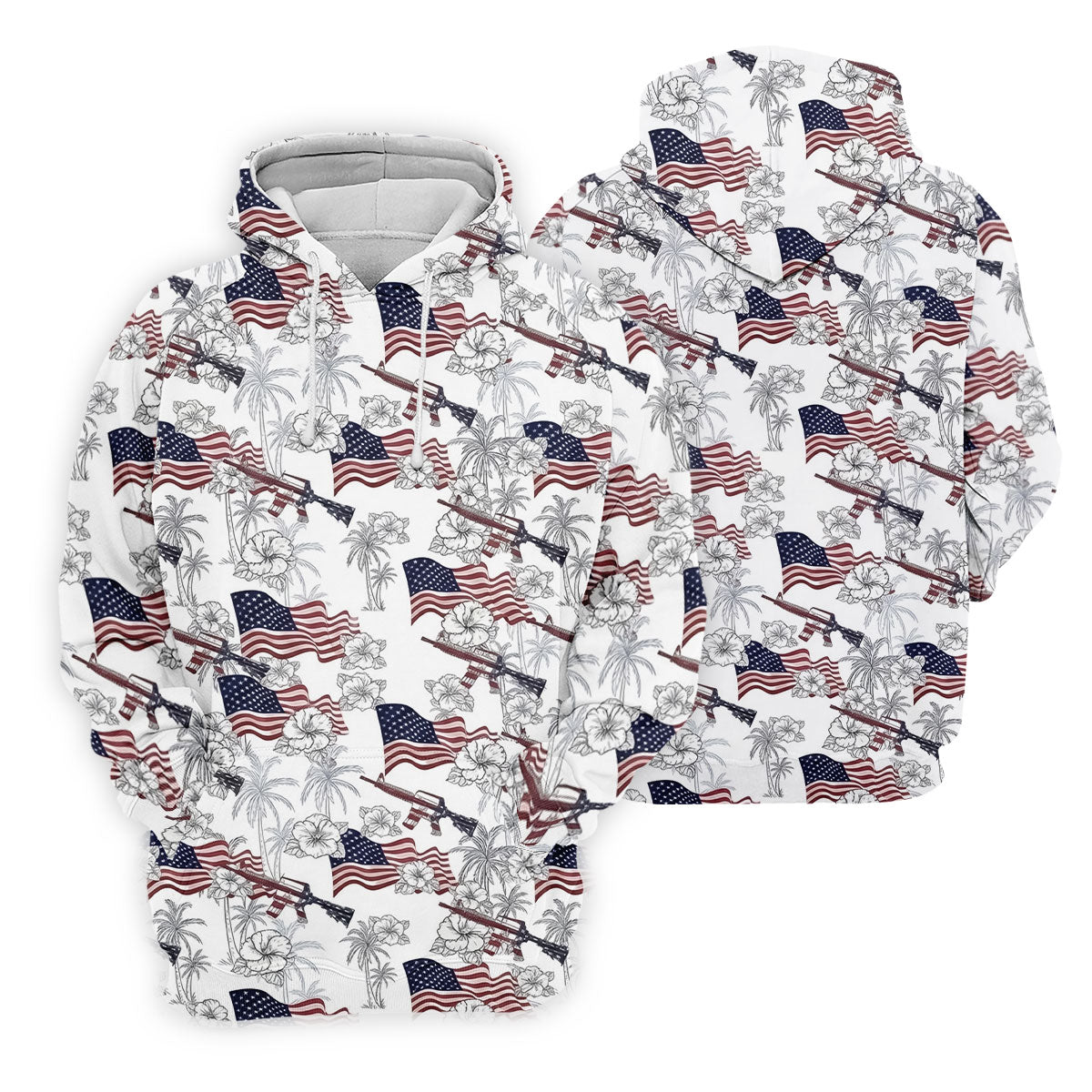 American Flag Pattern 4th Of July Tropical Vibe Patriotic Golf Shirt, 250th Anniversary Women's Golf Tops