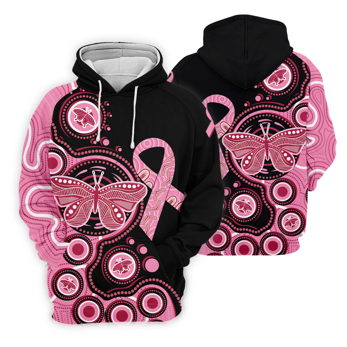 Breast Cancer Pink Butterfly Women Golf Top, Cancer Awareness Shirt, Ladies Golf Shirts