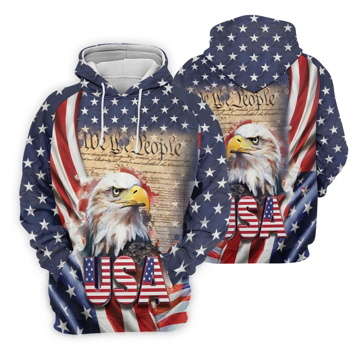 We The People Bald Eagle USA 250th Anniversary Women's Golf Tops, Ladies Golf Shirts, 4th Of July Patriotic Golf Shirt