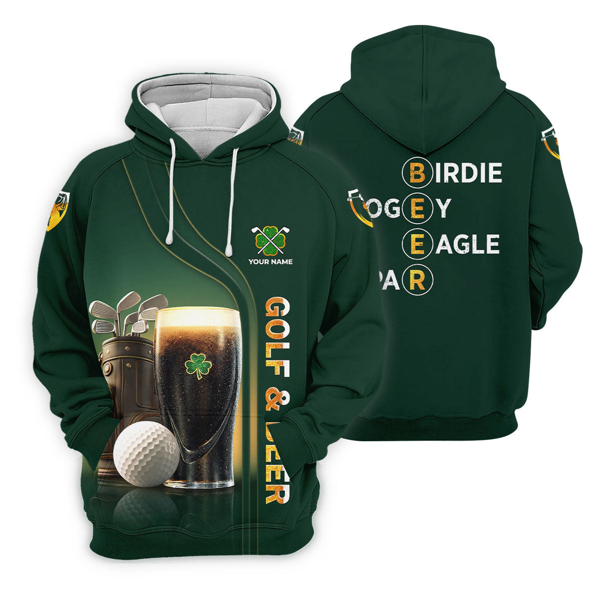 Birdie Bogey Eagle Par Golf And Beer St Patrick's Day Green Women's Golf Tops, Ladies Golf Polos