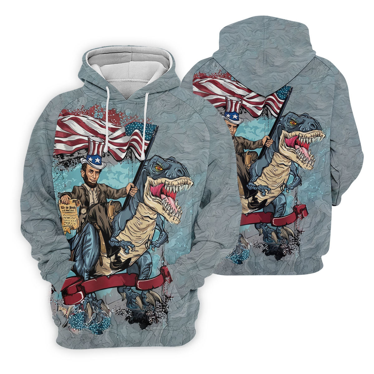 T-Rex Dinosaur US Flag Pattern 4th Of July Golf Shirt, Patriotic 250 Years Golf Shirts For Men