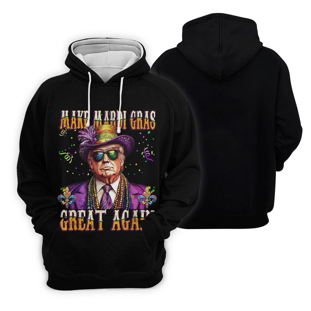 Make Mardi Gras Great Again Fun Women's Golf Shirts, Women's Golf Tops, Ladies Golf Shirt