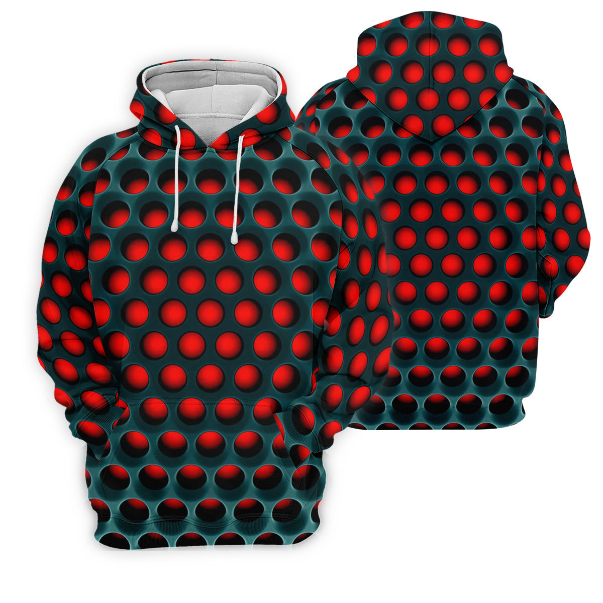 3D Effect Circular Pattern Red Golf Shirt, Cool Golf Outfit, Women Golf Top, Ladies Golf Shirts