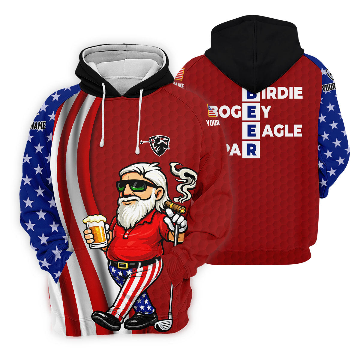 Patriotic Man Golf And Beer Funny 4th Of July Red Golf Shirt, 250 Years Of America Women's Golf Tops