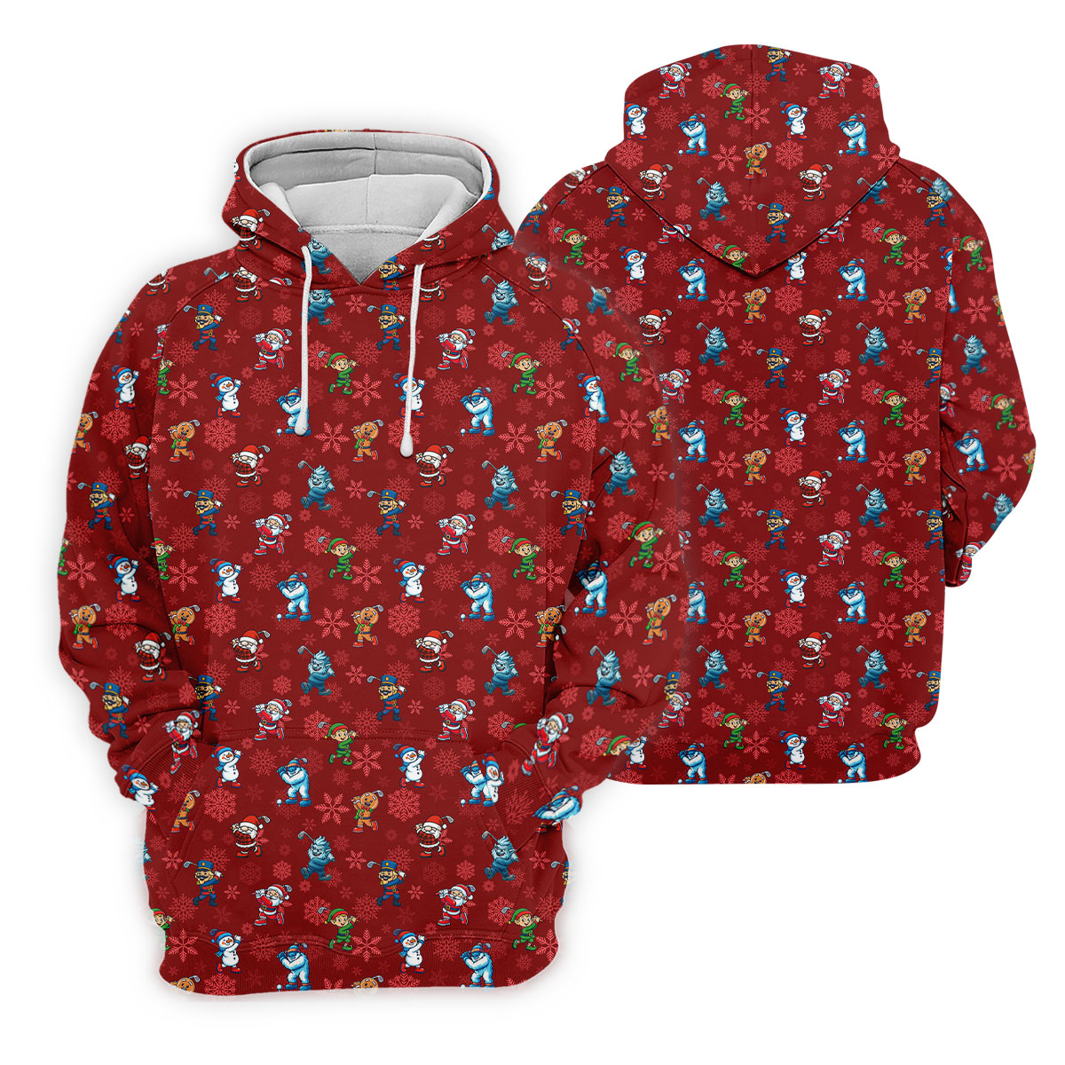 Funny Christmas Characters Golf Pose Red Golf Shirt, Christmas Golf Shirt, Ladies Golf Shirts, Women's Polo Shirt