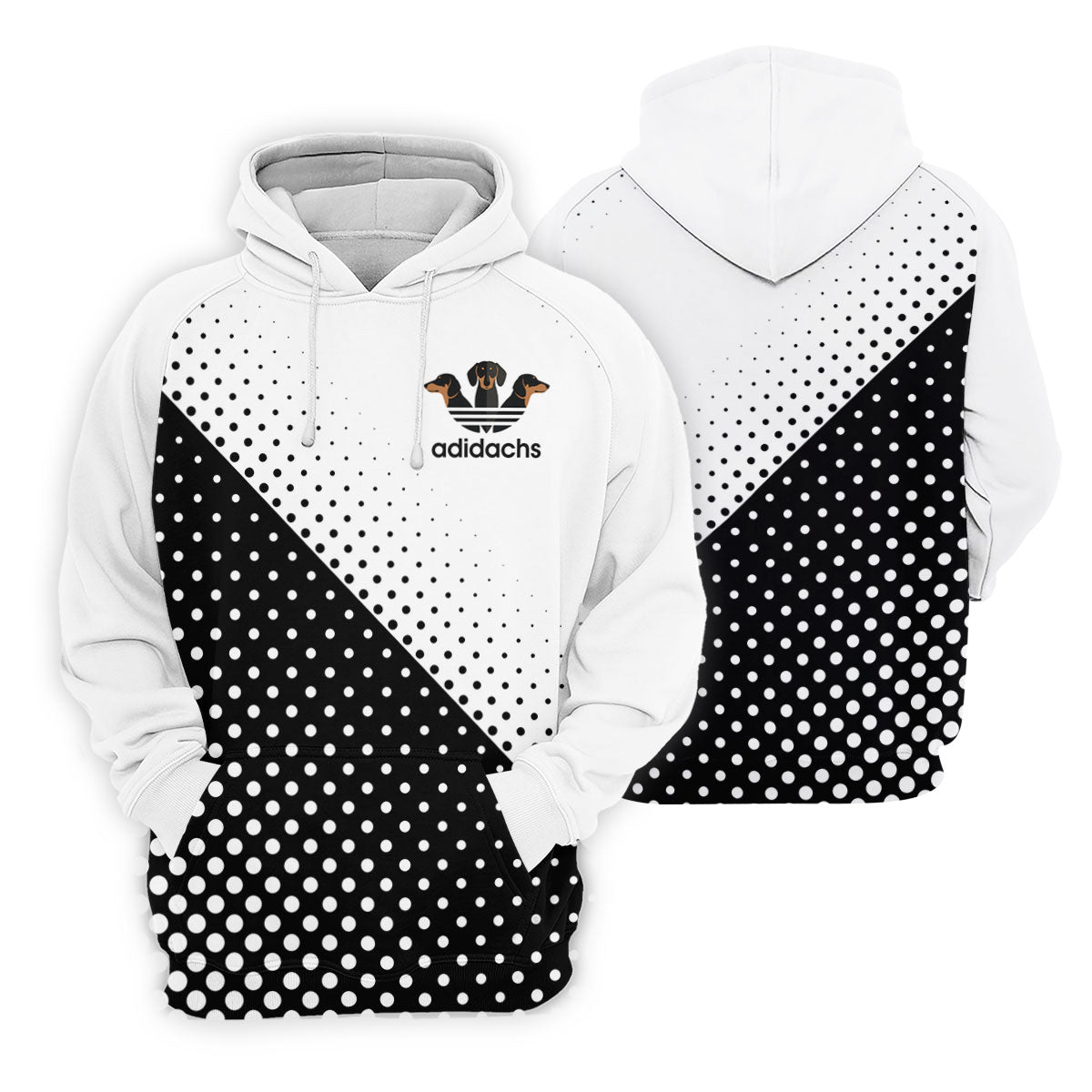 Adidachs Funny Dachshund White Golf Shirt, Fun Women's Golf Shirts, Ladies Golf Shirts
