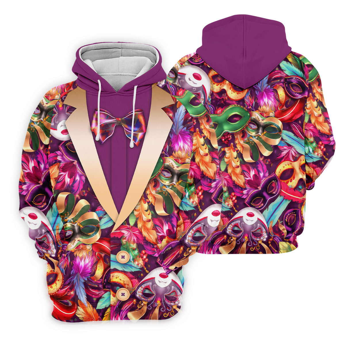 Colorful Mardi Gras Suit Print Fun Women's Golf Shirts, Women's Golf Tops, Ladies Golf Polos