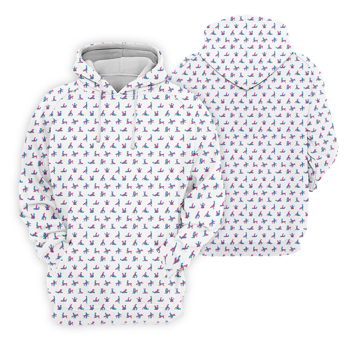 Blue And Pink Naughty Stick People White Golf Shirt, Ladies Golf Polos, Golf Gifts For Women