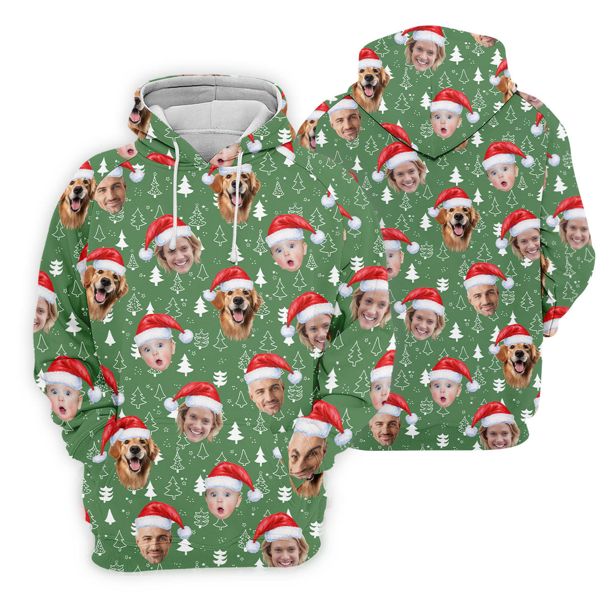 Custom Face Xmas Pine Tree Green Golf Shirt, Christmas Golf Shirt, Ladies Golf Shirts, Golf Gifts For Women