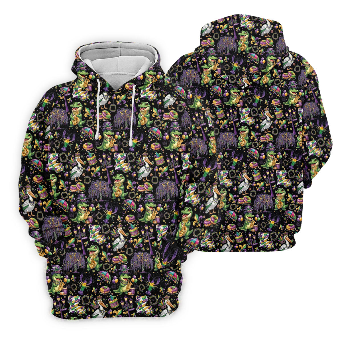 Mardi Gras Fleur De Lis Animal Band Black Golf Shirt, Women's Golf Shirts, Ladies Golf Polos