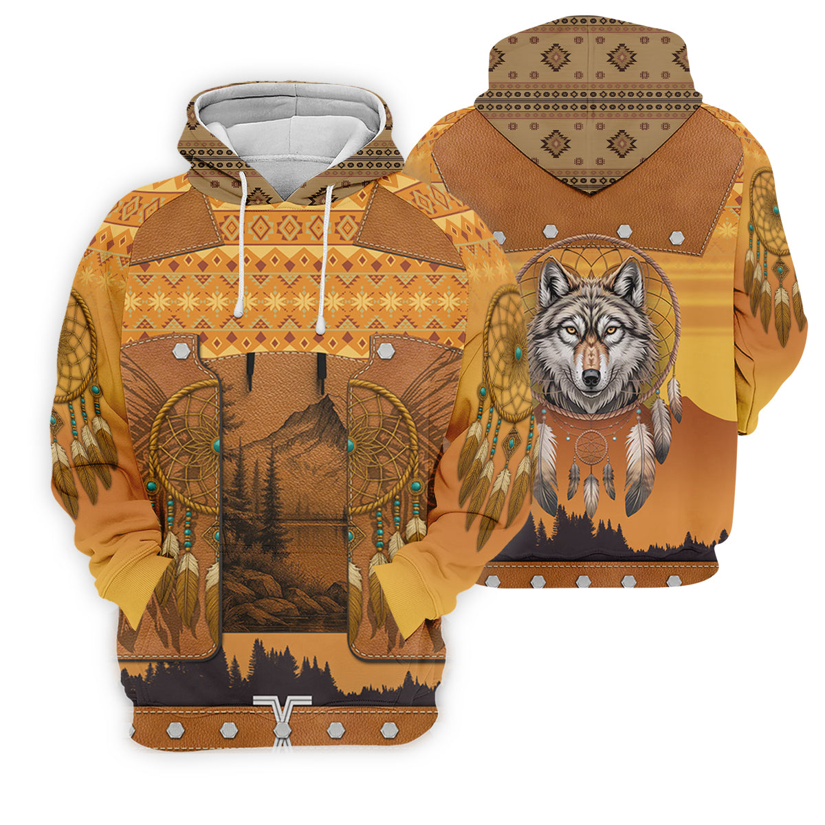 Golden Horizon Tribal Theme Women's Golf Tops, Native American Ancestry Ladies Golf Polos, Indigenous Peoples Month