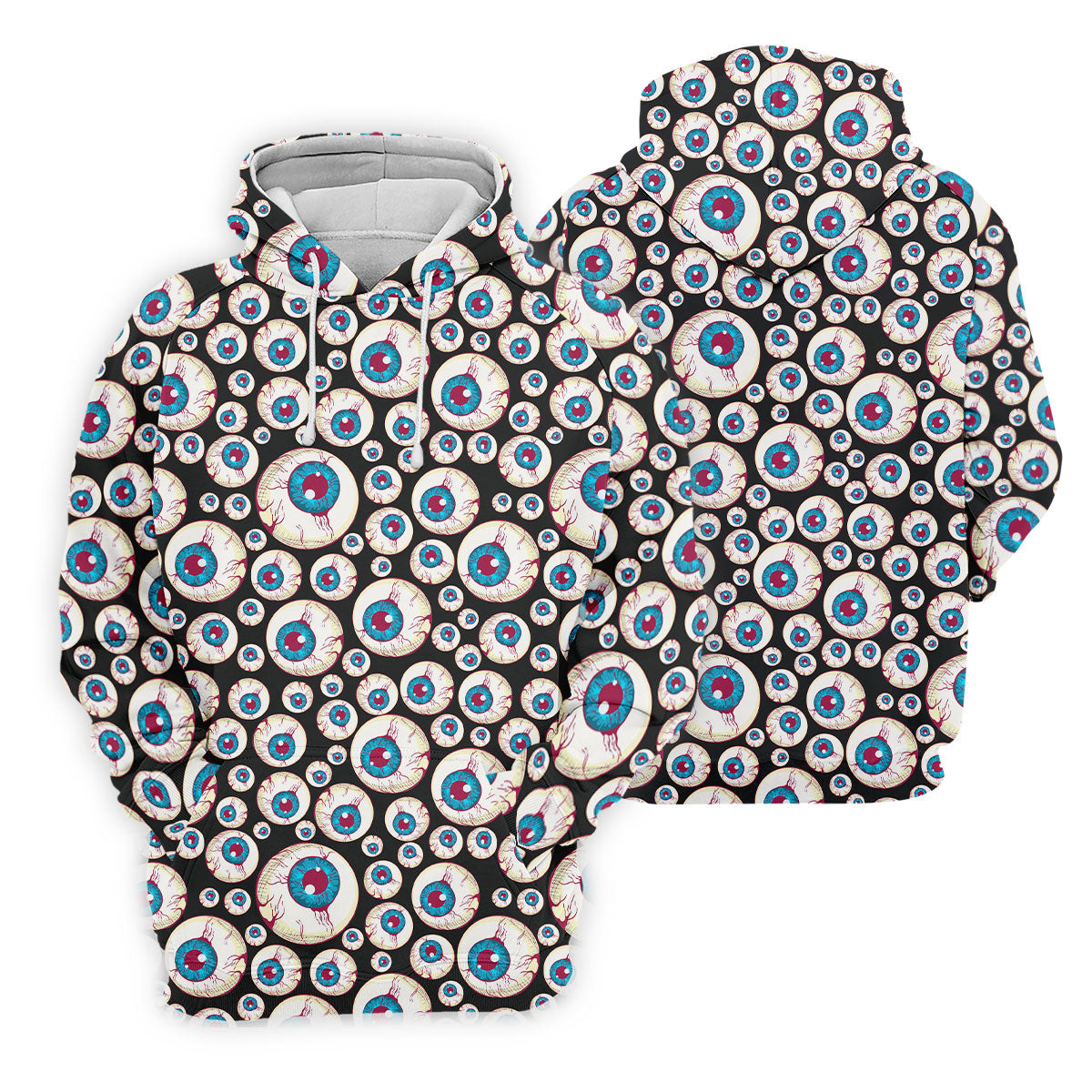 Black And White Eyeball Pattern Women's Golf Tops, Unique Gift For Golfer, Ladies Golf Shirts