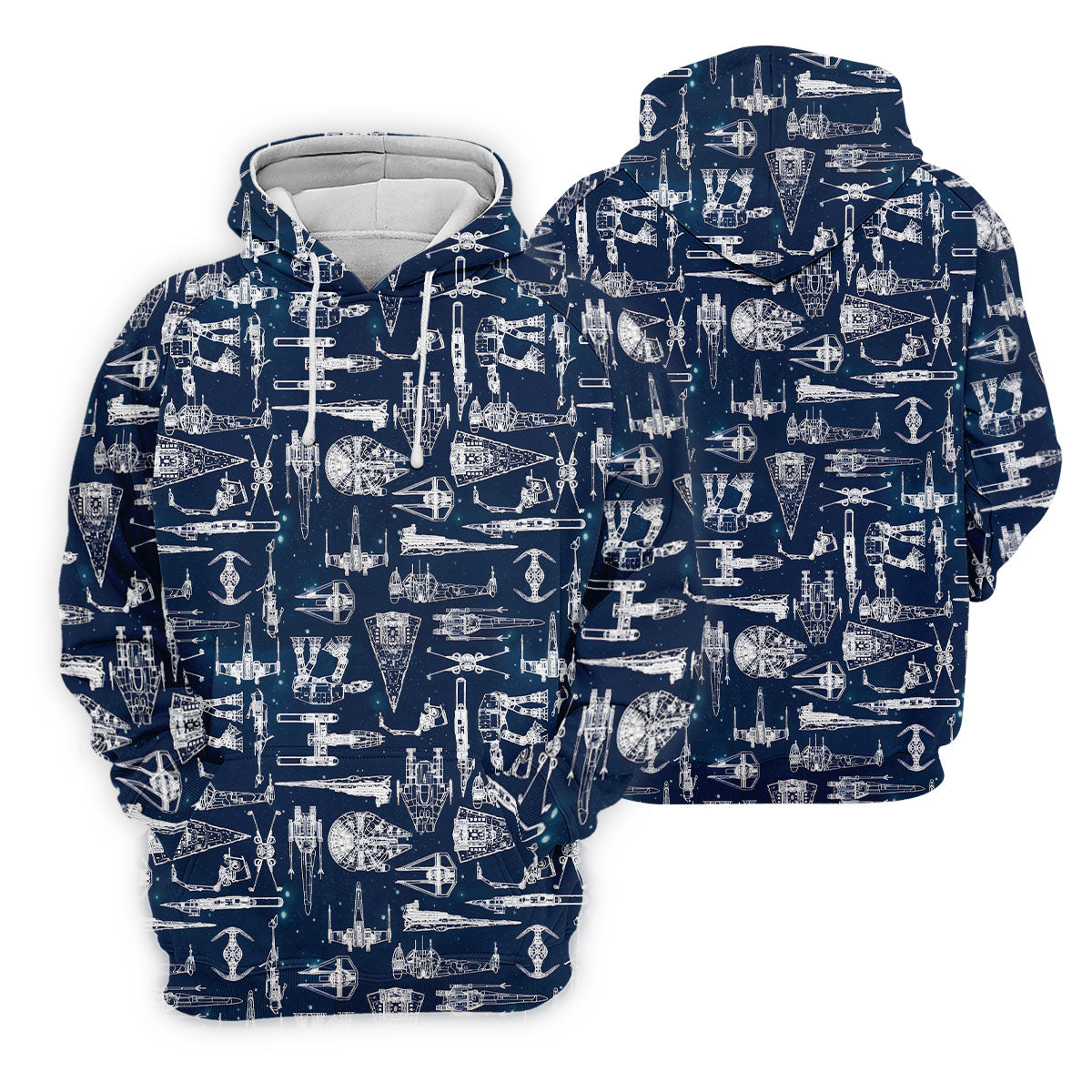 Line-art Sketches Sci-Fi Spacecraft Dark Navy Women's Golf Tops, Ladies Golf Shirts, Ladies Golf Polos