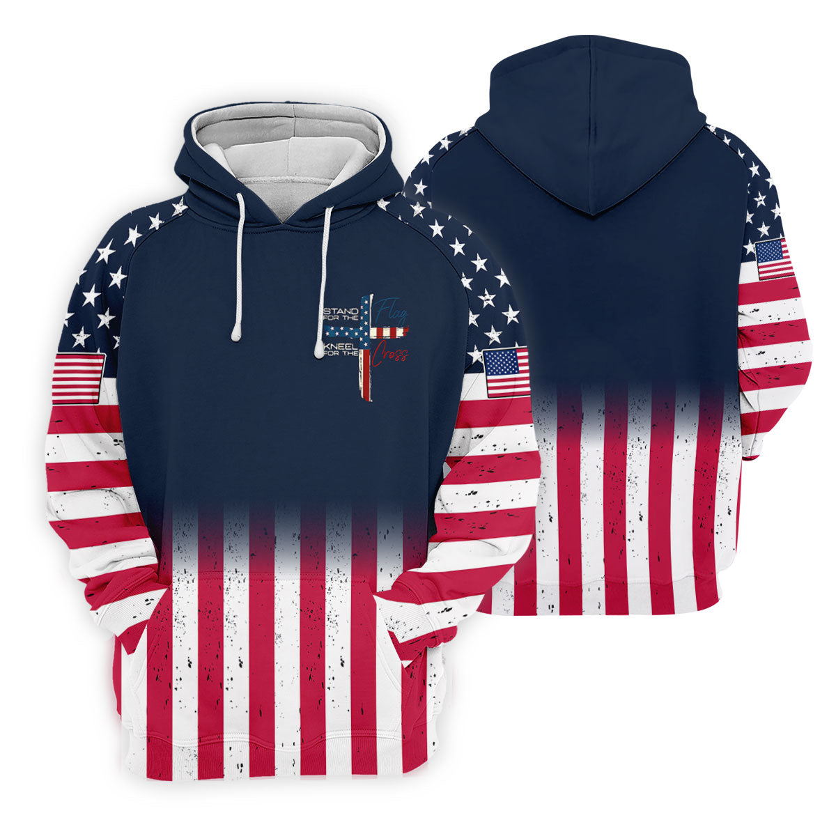 Stand For The Flag Kneel For The Cross Patriotic Golf Shirt, 250 Years 4th Of July Golf Shirts For Men