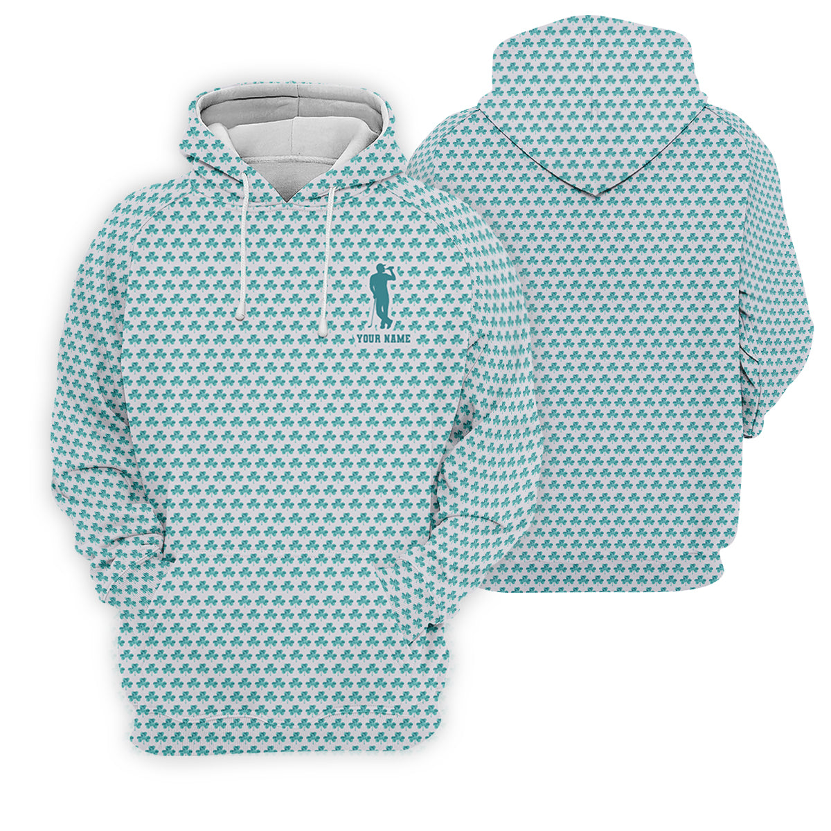 St Patrick's Day Shamrock Golf And Beer Blue And White Golf Shirt, Women's Golf Tops, Ladies Golf Polos