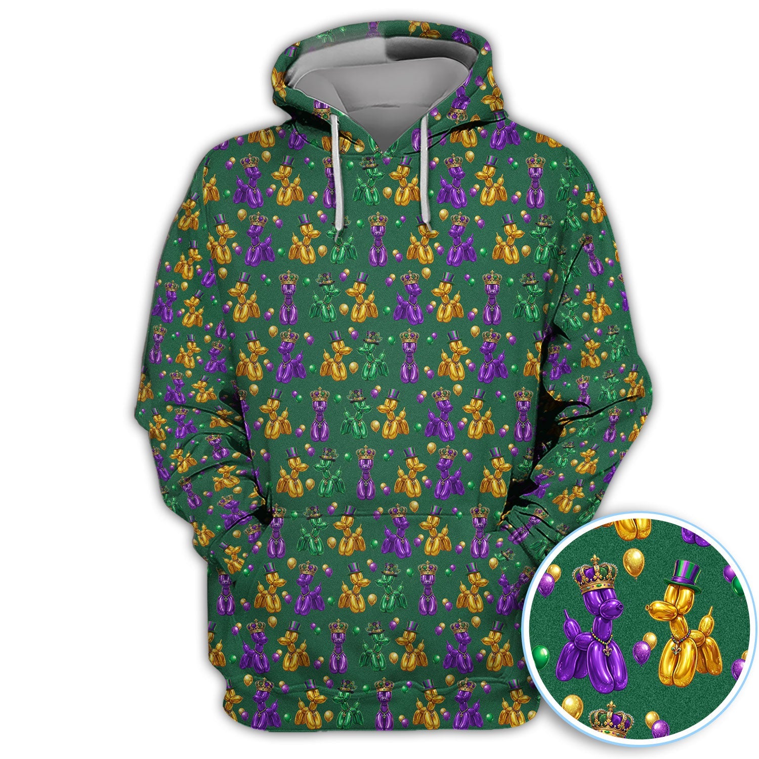 Mardi Gras Bead Dogs Golf Polos For Golfer, Festival Pattern Golf Shirt, Golf Gift For Men