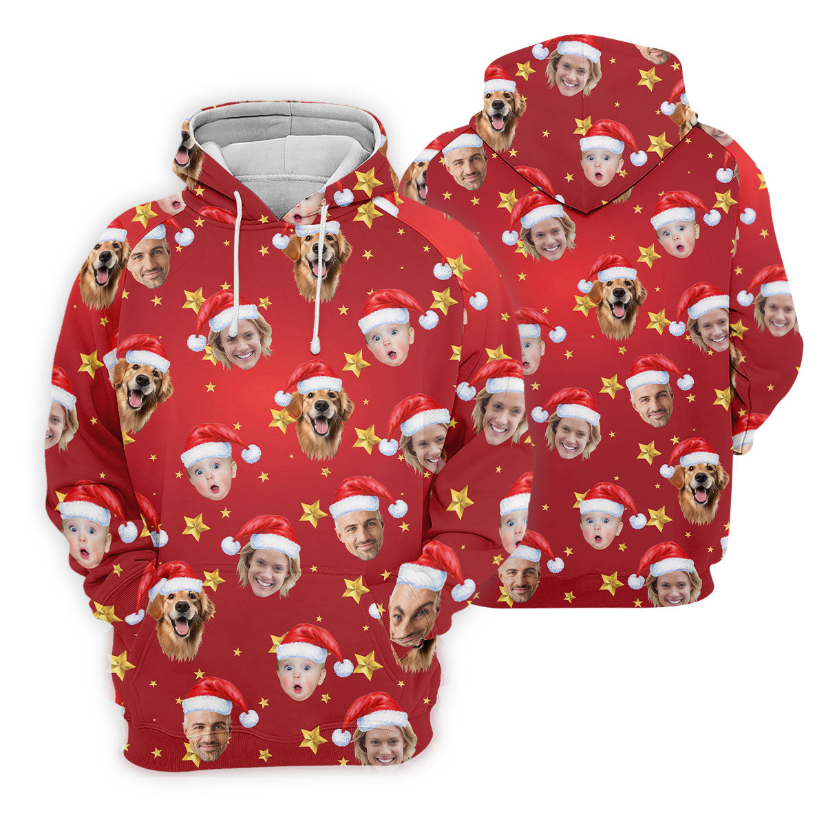 Custom Face Xmas Star Red Golf Shirt, Christmas Golf Shirt, Ladies Golf Tops, Golf Gifts For Women