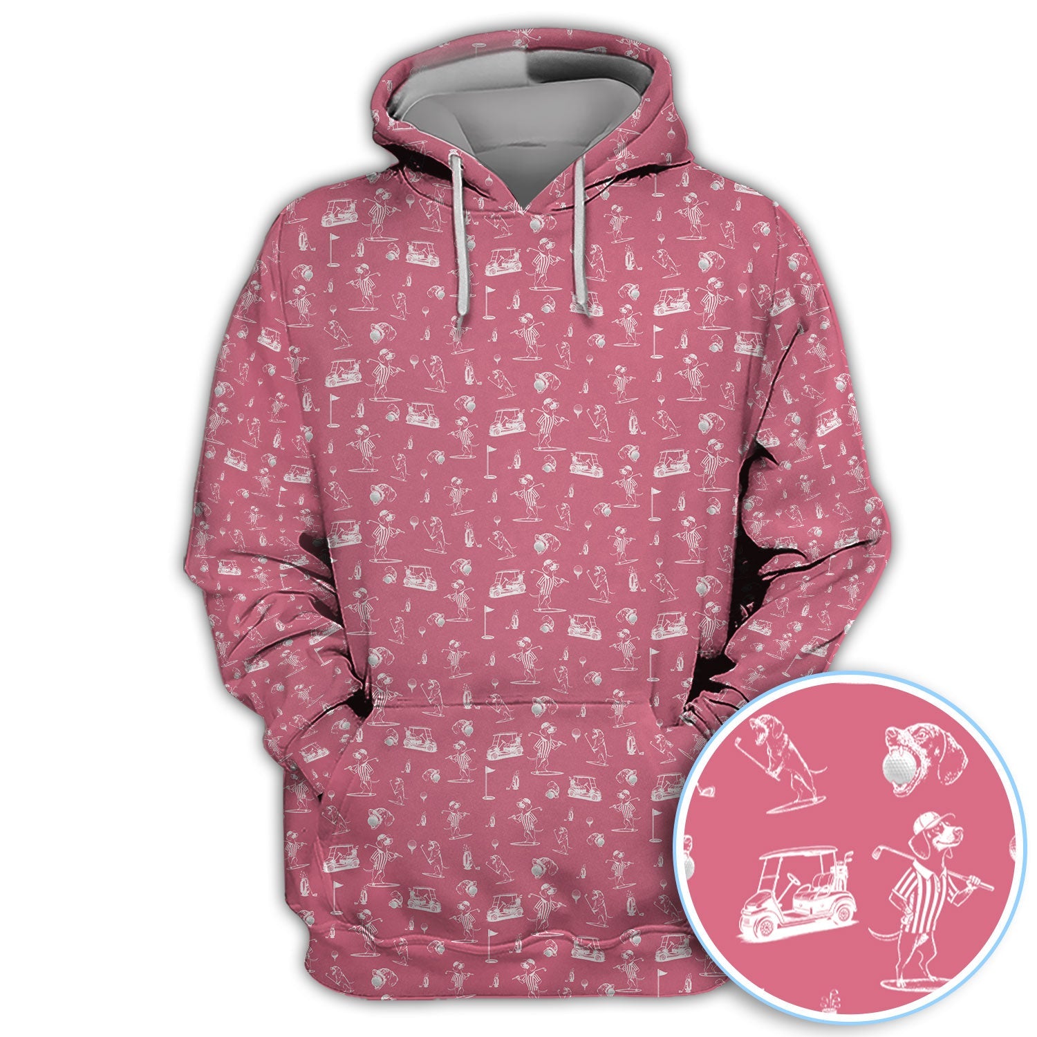 Dachshund Pattern Golf Shirt, Crazy Wiener Dog Golf Polos, Golf Gift For Dogs Lover