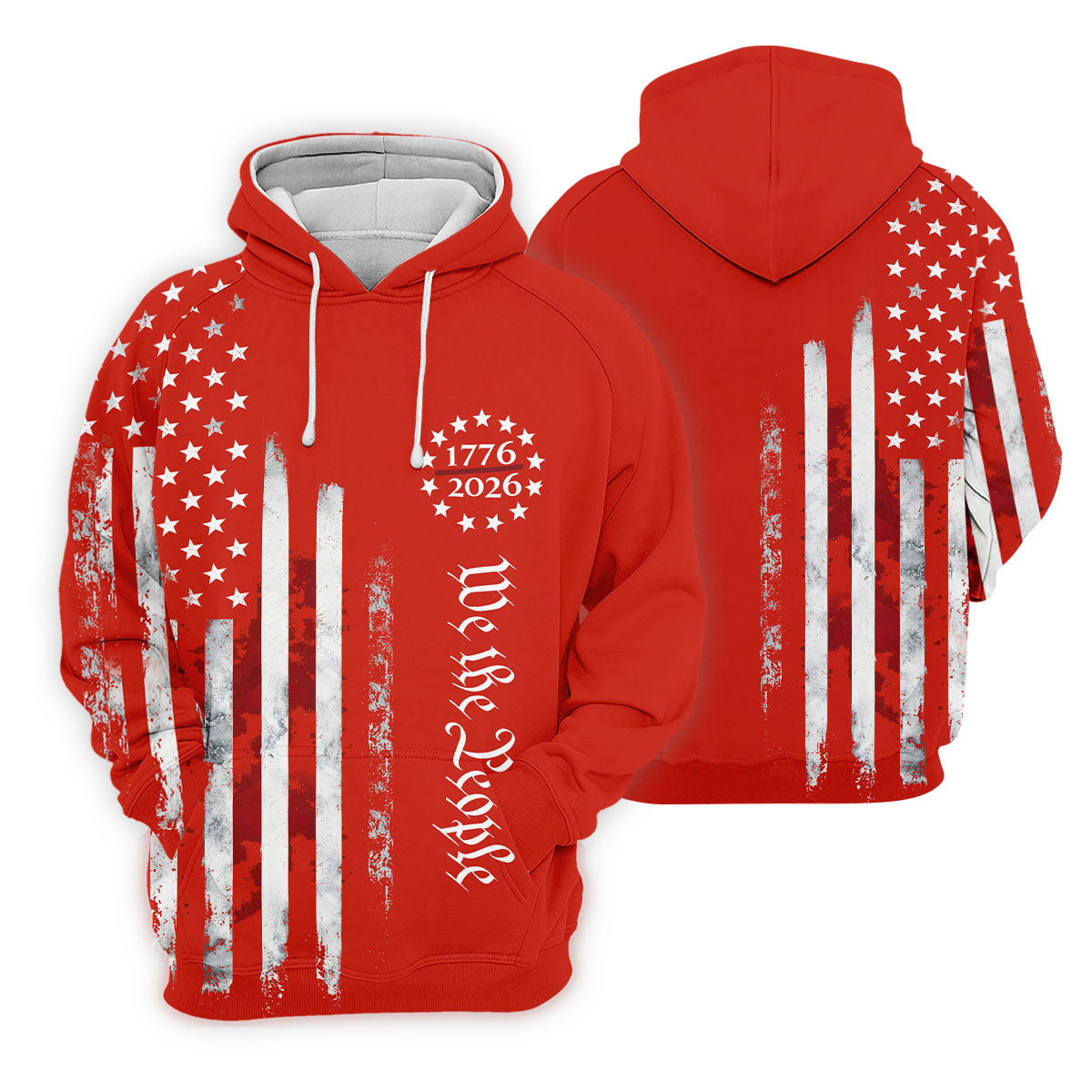 We The People Distressed Flag Patriotic Red Golf Shirt, 250 Years 4th Of July Golf Shirt For Women