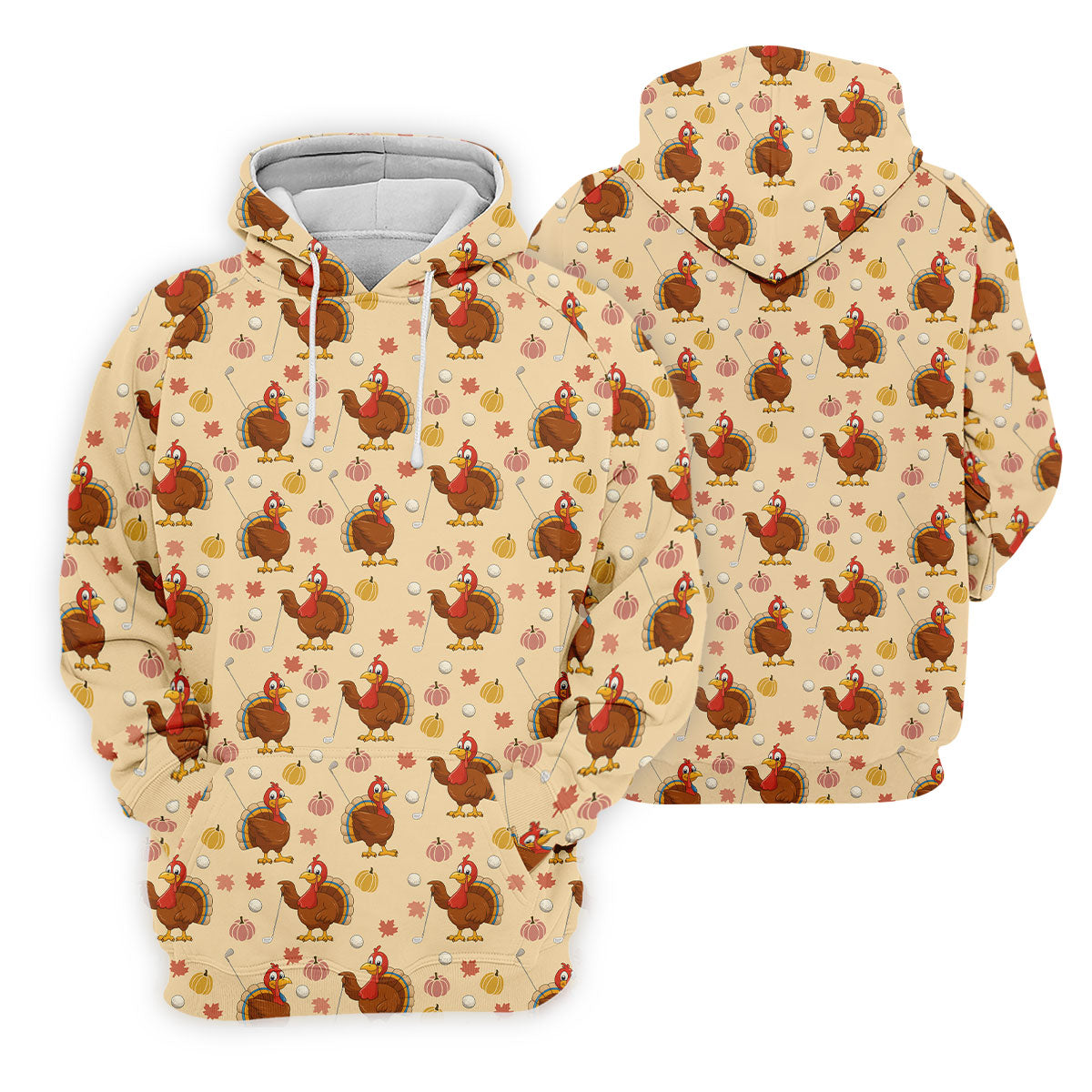 Funny Turkey Golf Pose Women's Golf Tops, Fun Women's Golf Shirts, Thanksgiving Golf Gift For Ladies