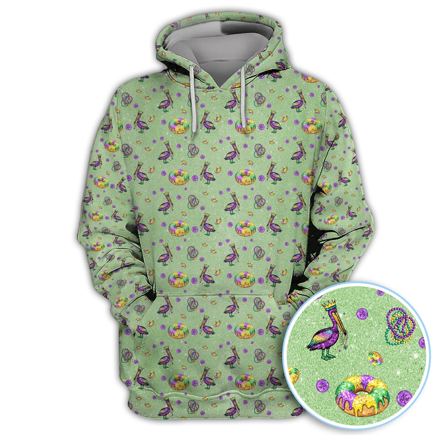 Funny Mardi Gras Pattern Golf Polos, Carnival Golf Shirt For Men, Golf Gift For Golfer