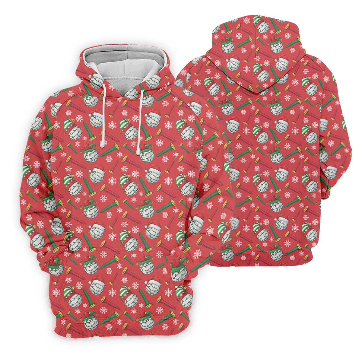 Funny Golf Ball Red Christmas Golf Shirt, Women's Golf Tops, Christmas Golf Gift