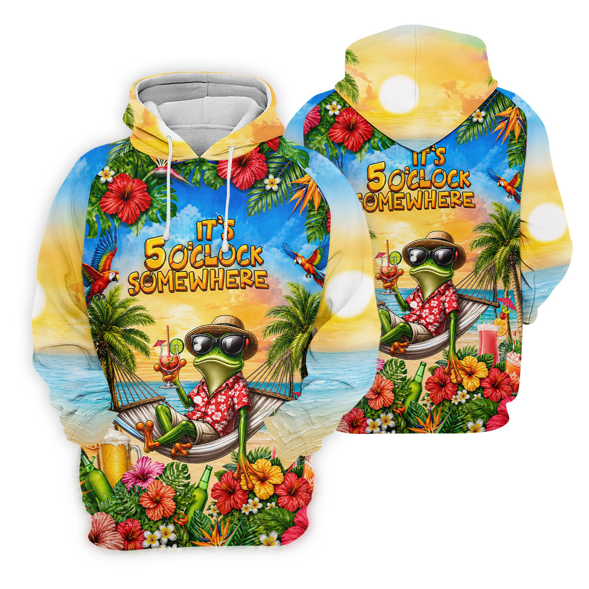 Frog Hammock 5 Oclock Somewhere Tropical Golf Shirt, Ladies Golf Shirts, Women’s Golf Apparel