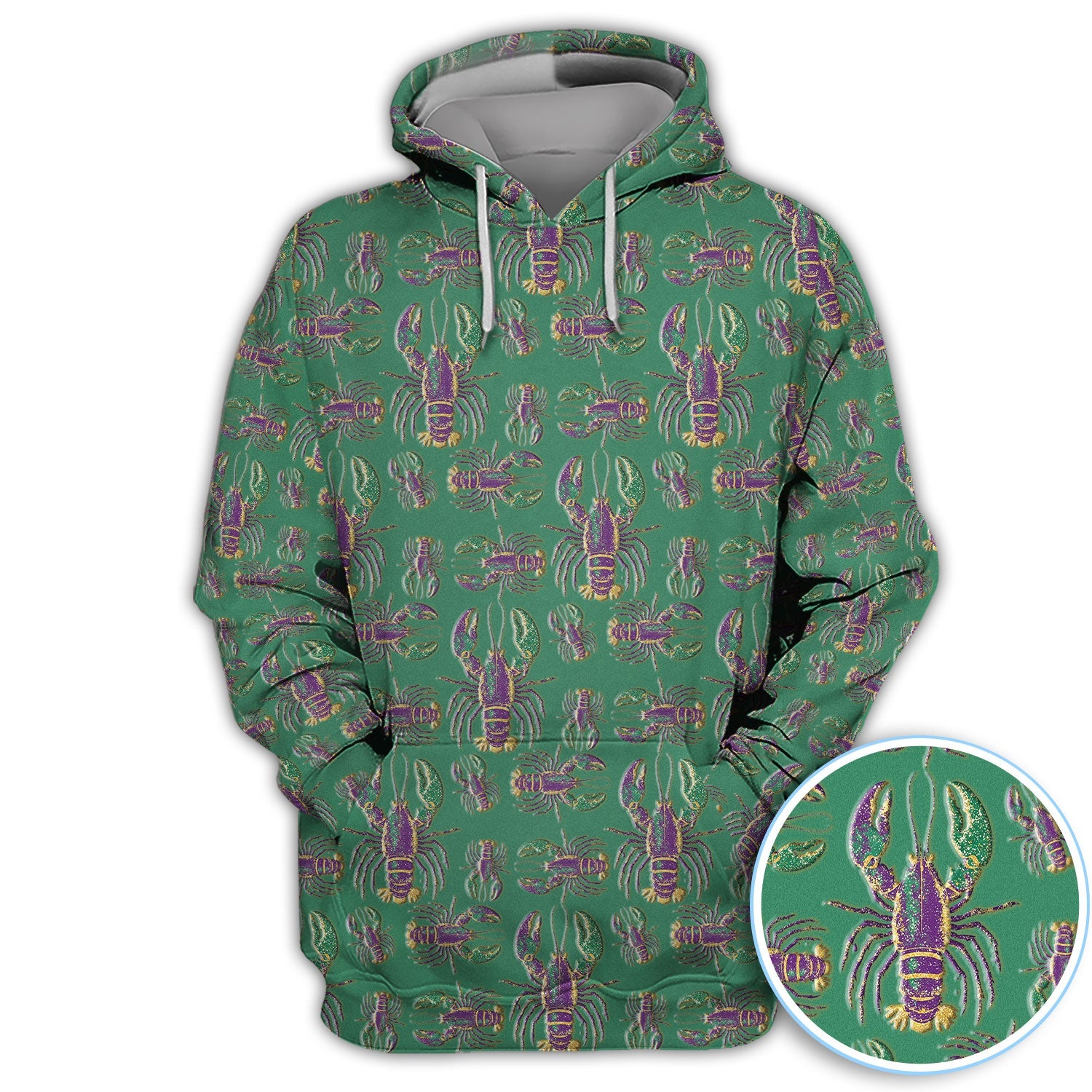 Crazy Louisiana Crawfish Golf Shirt For Women, Mardi Gras Crawfish Pattern Golf Polos, Golf Gift For Golfer