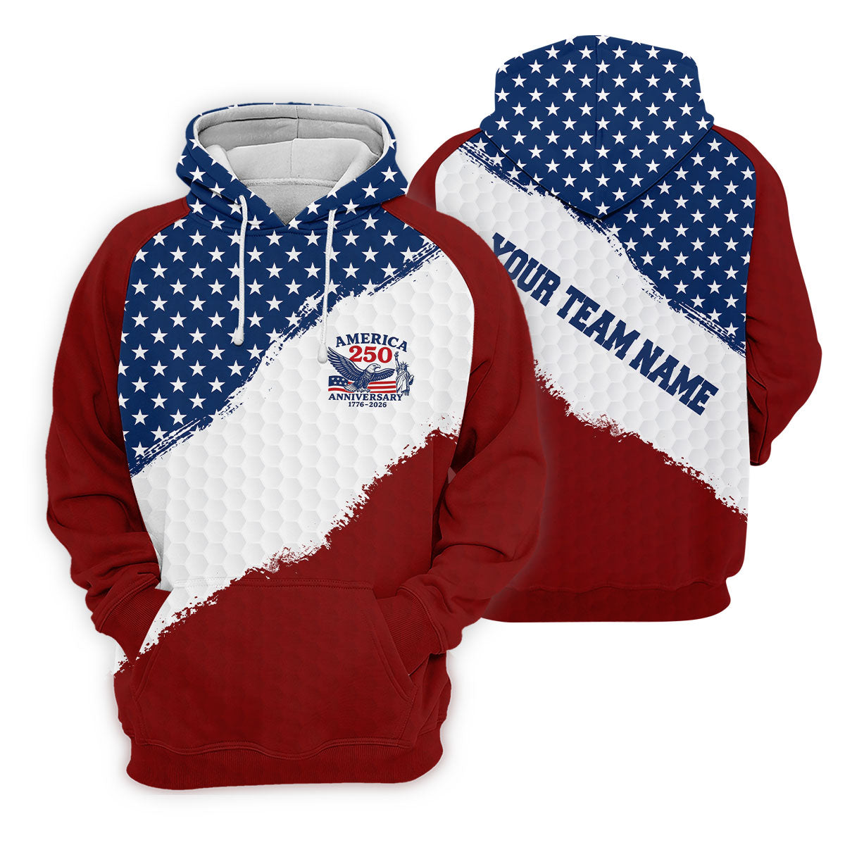 Red White Blue Splatter Paint Golf Ball Pattern 4th Of July Golf Shirt, 250th Anniversary Golf Shirt For Women