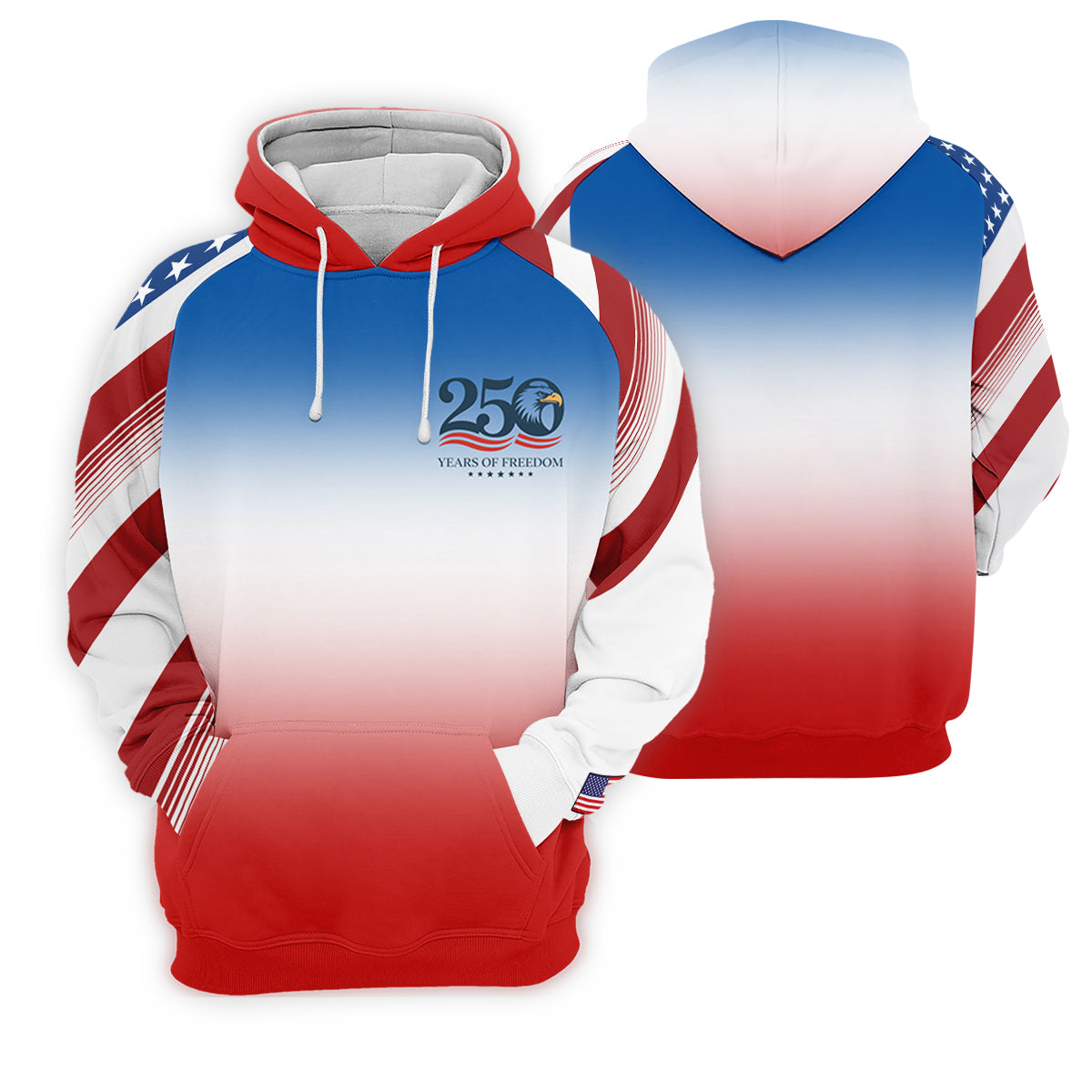 250 Years Of Freedom Eagle America Flag Women's Golf Tops, 250th Anniversary Ladies Golf Shirts