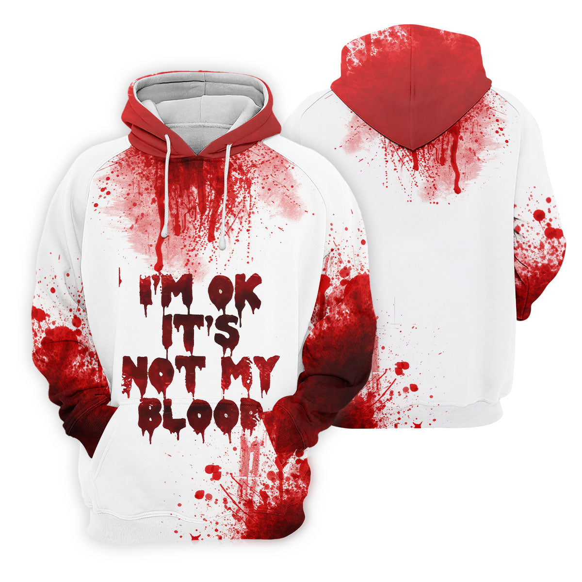 It's OK It's Not My Blood Halloween Blood Splatter Women Golf Top, Horror Blood Ladies Golf Polos