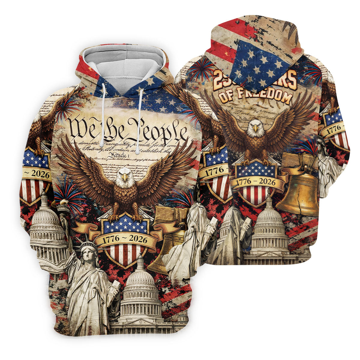 We The People Semiquincentennial Proud America 4th Of July Women Golf Top, 250th Anniversary Patriotic Golf Shirt
