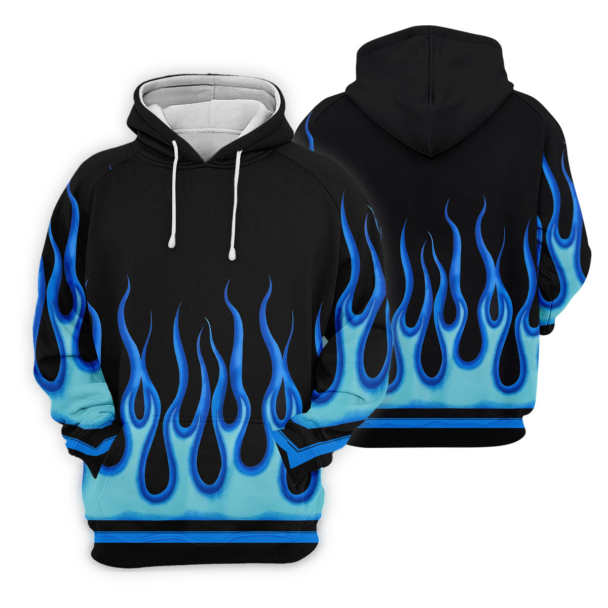 Black Blue Flame Sleeve Golf Shirt, Ladies Golf Shirts, Performance Golf Shirt