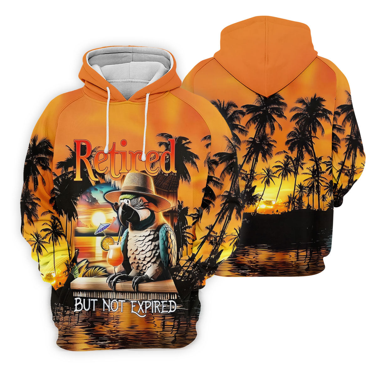 Funny Retirement Parrot Beach Vacation Golf Shirt, Mens Golf Polo, Printed Golf Shirts