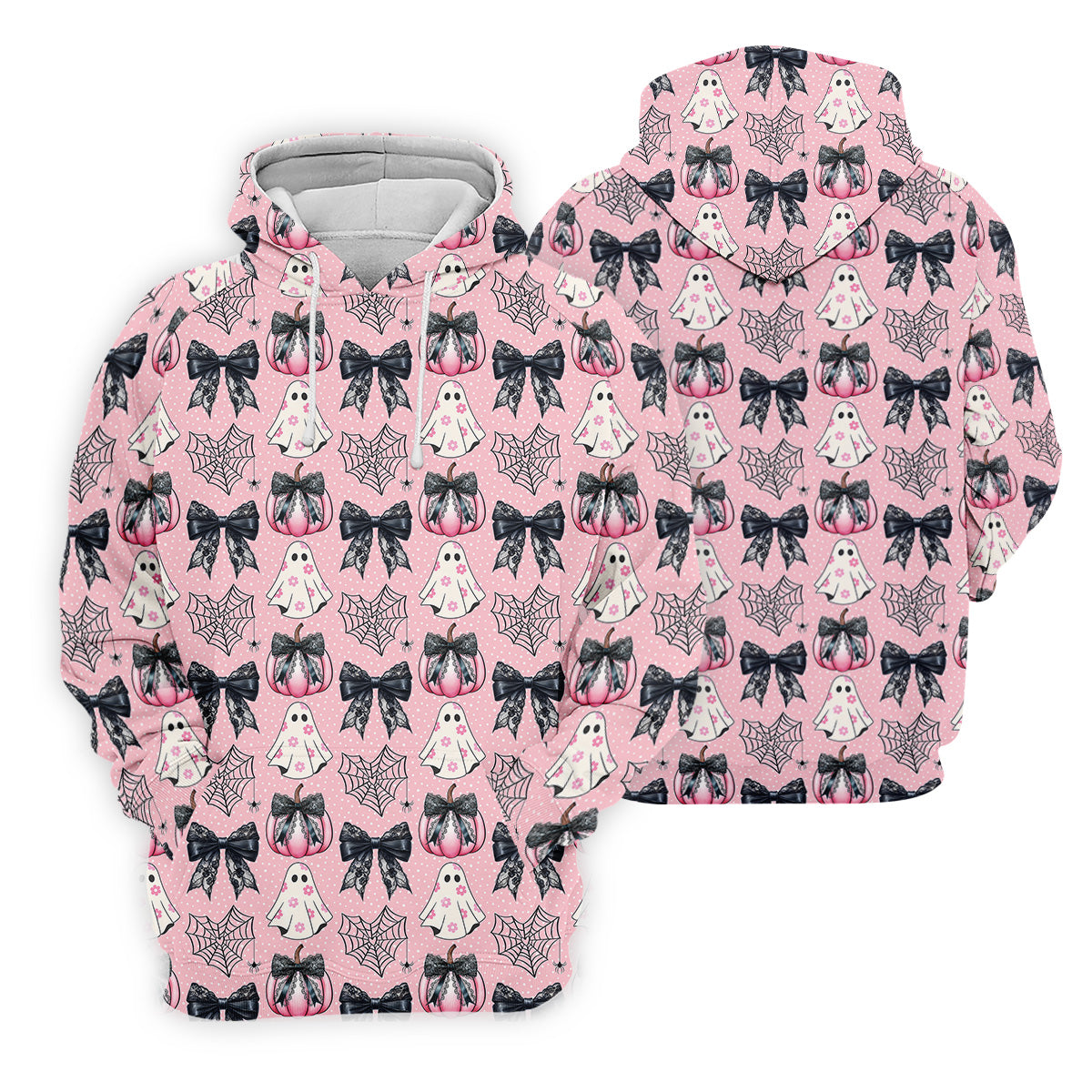 Coquette Pumpkin Boo Pink And Black Cute Golf Outfit, Fun Women's Golf Shirts, Ladies Golf Polos
