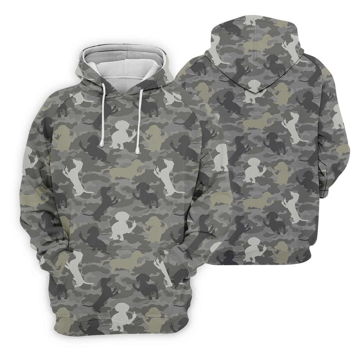 Grey Camo Poodle Dog Pattern Golf Shirt, Mens Polo Shirt, Golf Shirts For Men, Performance Golf Shirt