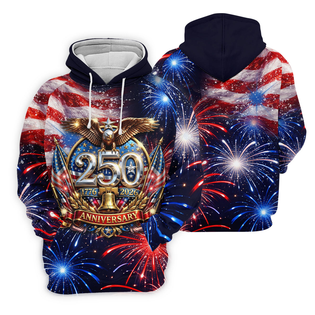 America Bald Eagle Red White Blue Patriotic Celebration 4th Of July Golf Shirt, 250 Years Golf Shirt For Women