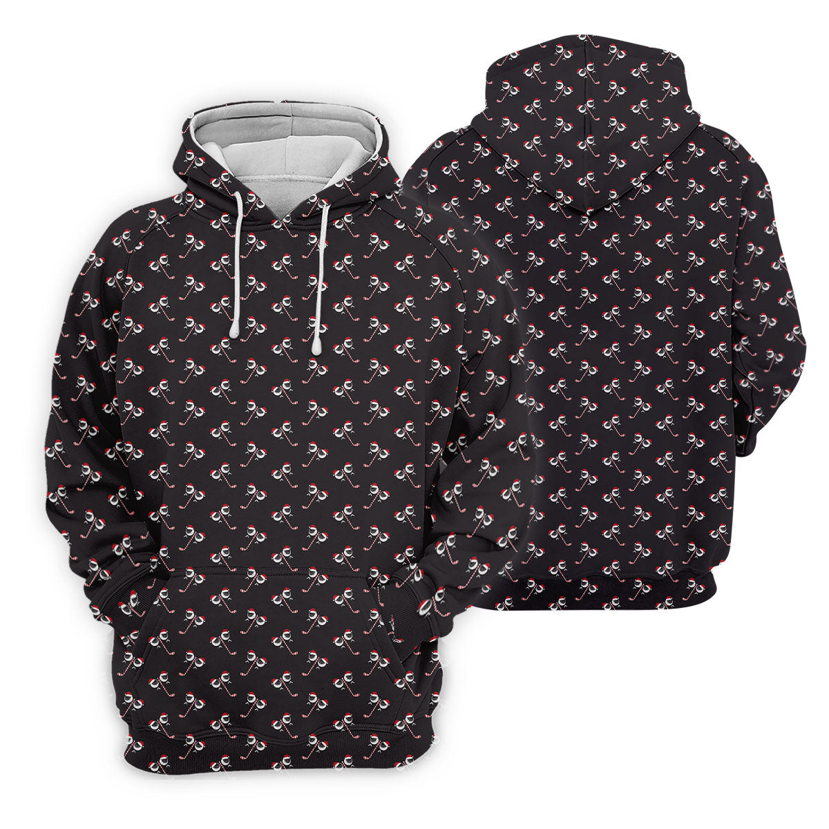 Funny Christmas Candy Cane Pattern Black Golf Shirt, Christmas Golf Shirt, Golf Gifts For Women