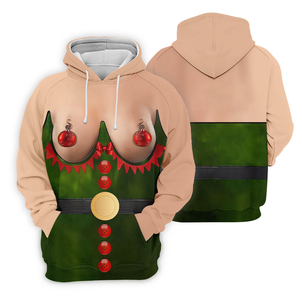 Funny Elf Costume Ornament Christmas Golf Shirt, Ugly Christmas Shirt, Christmas Golf Shirt
