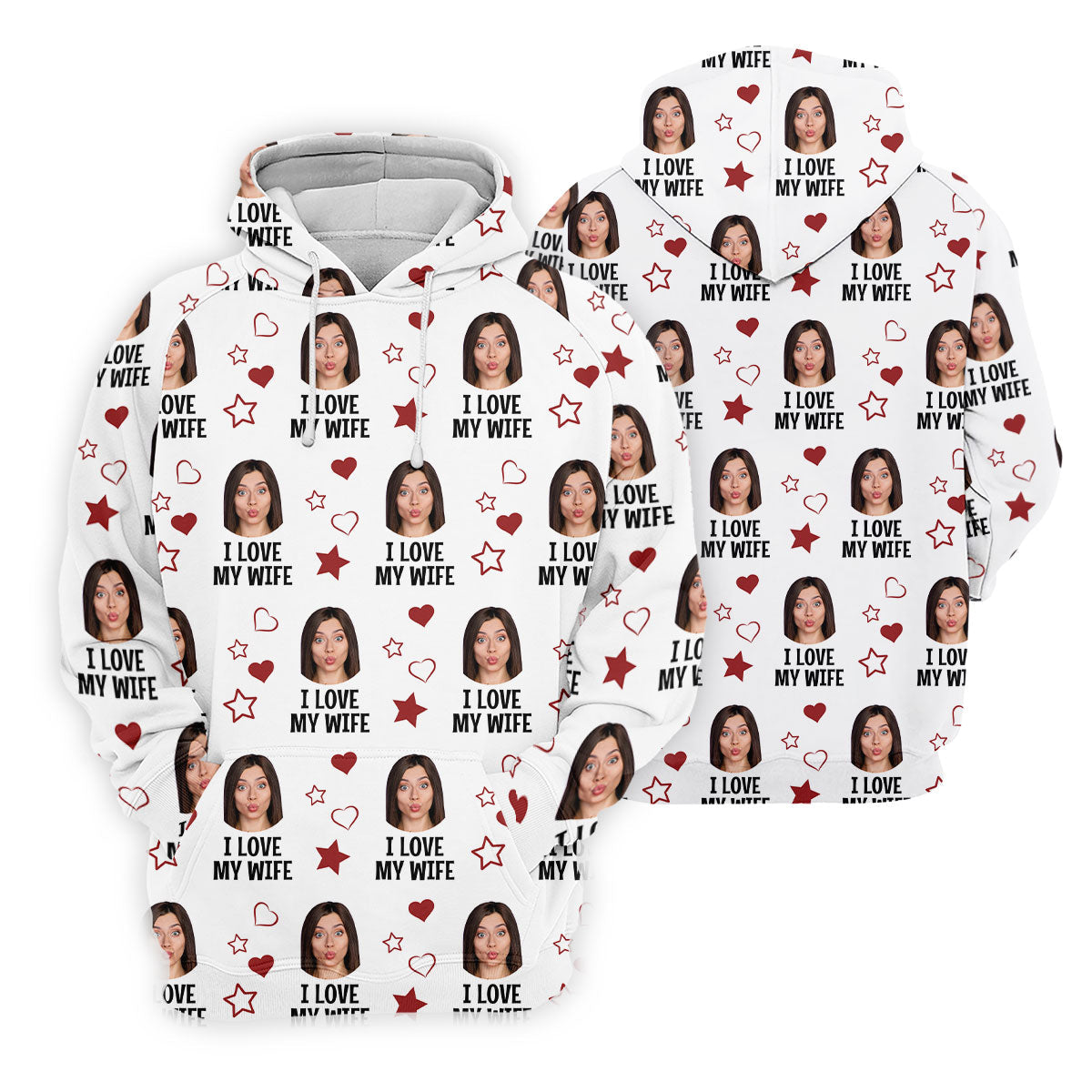 I Love My Husband Custom Face White Golf Shirt, Fun Women's Golf Shirts, Valentines Golf Gift, Ladies Golf Shirts