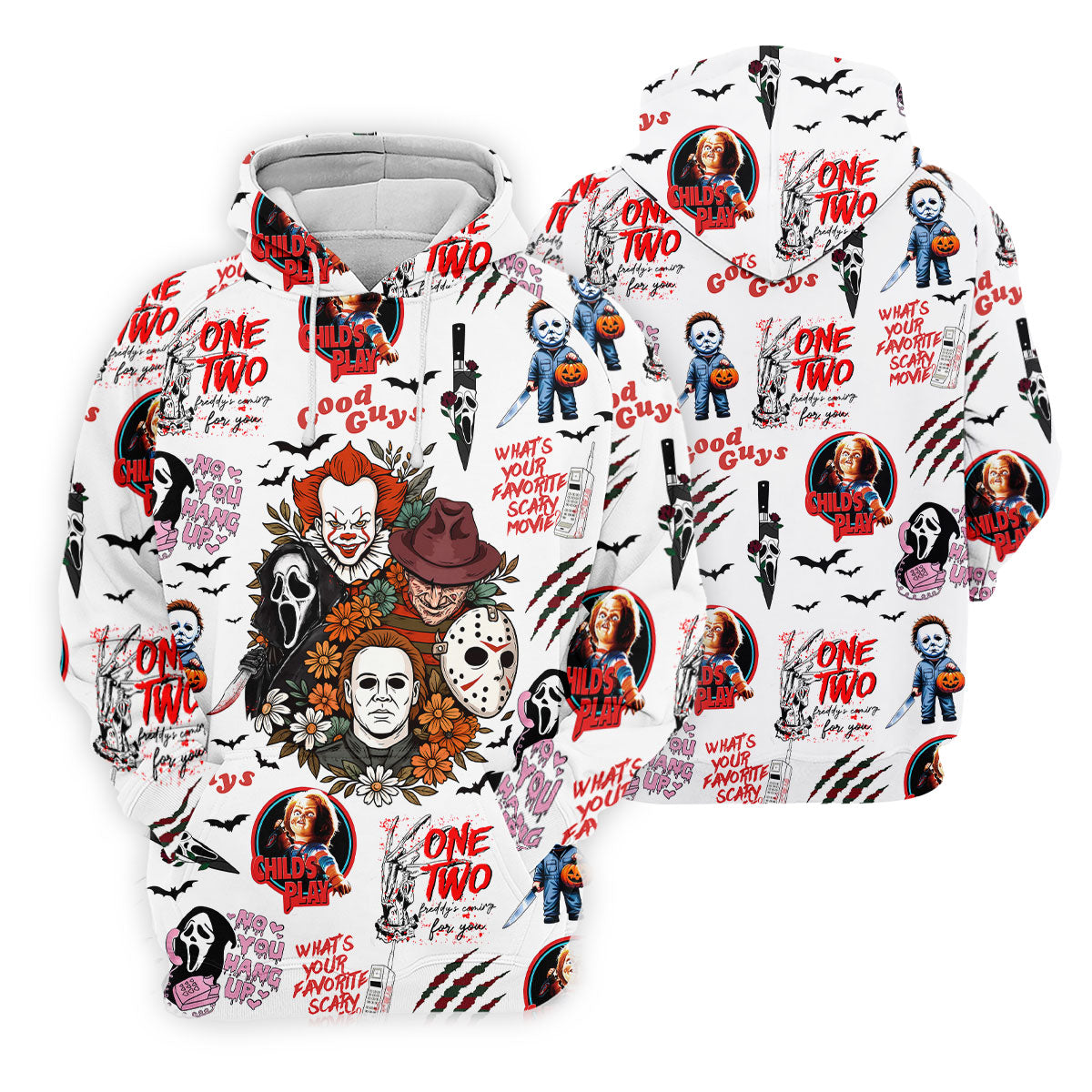 Horror Halloween Character Halloween Golf Shirt, Cool Golf Gift For Horror Fan, Women's Golf Tops