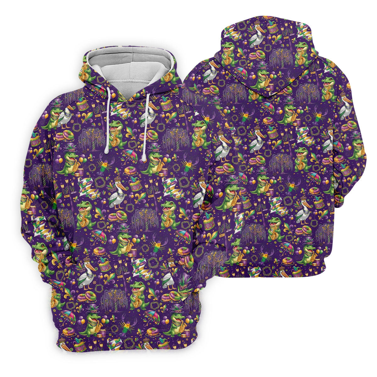 Mardi Gras Fleur De Lis Animal Band Purple Golf Shirt, Women's Golf Shirts, Ladies Golf Polos