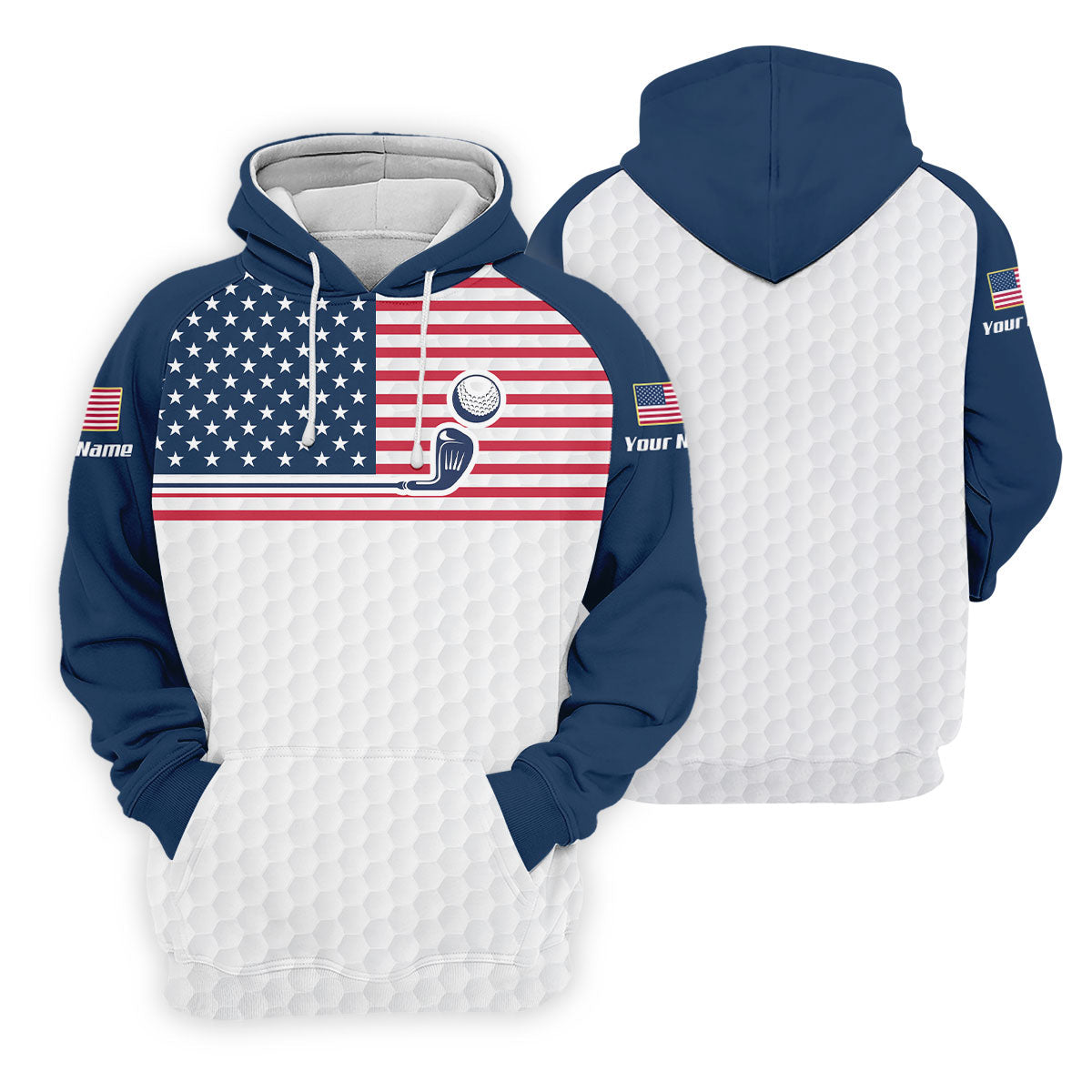 Patriot American Flag Golf Ball Pattern Women's Golf Tops, 250th Anniversary Patriotic Golf Shirt