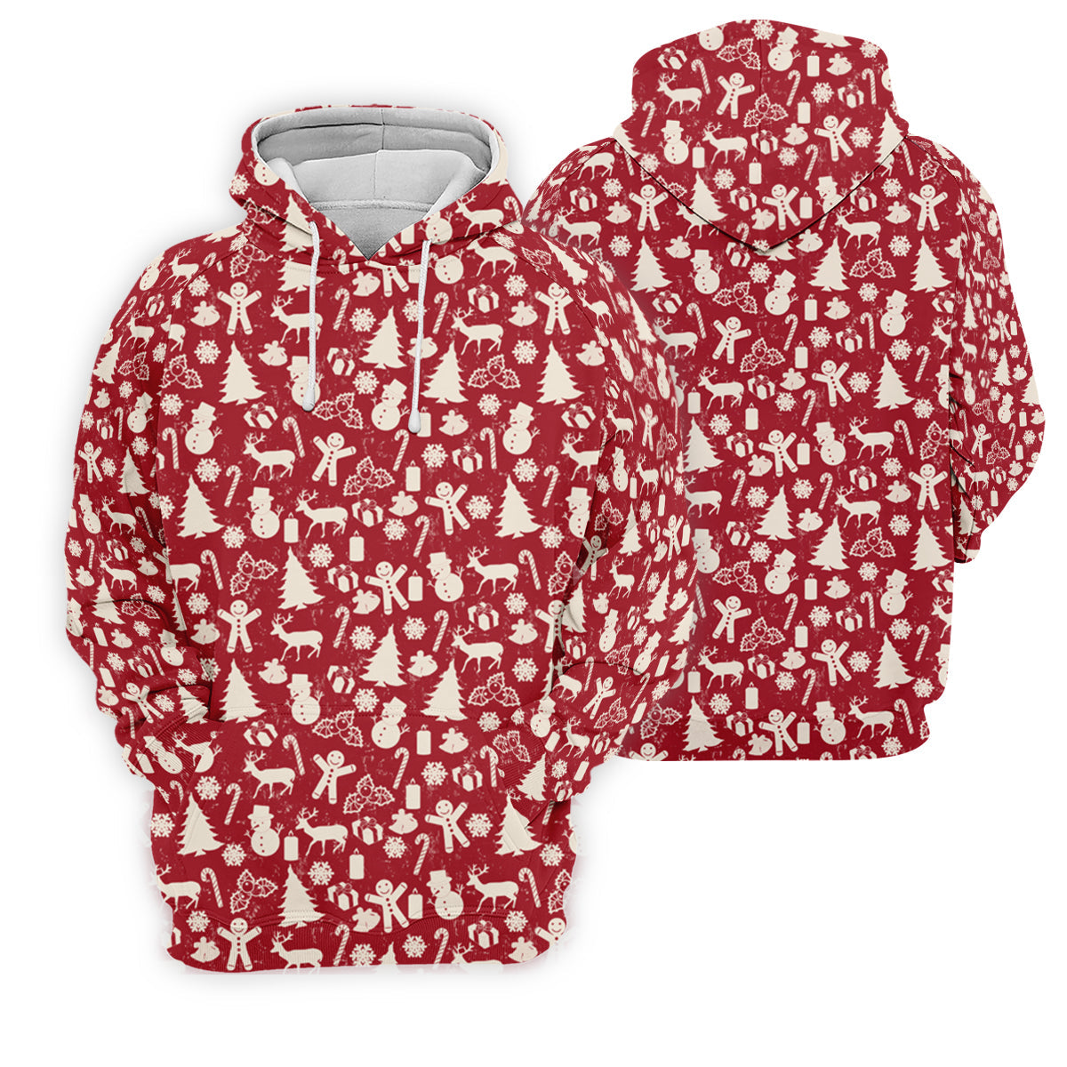 Gingerbread Man Christmas Pine Tree Candy Canes Red And White Fun Women's Golf Shirts, Christmas Golf Shirt