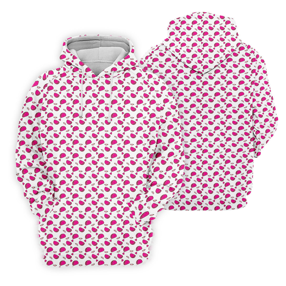The Pink Taco Seamless Pattern White Golf Shirt, Women's Golf Tops, Tacos Lover Golf Gift For Ladies